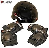 Razor Skater Youth Helmet and Pad Set Combo (Black)