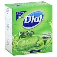 Dial NutriSkin Glycerin Soap, Grapeseed Oil & Lemongrass, 3 ct.