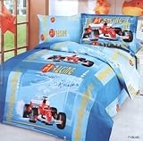 IMAGE OF Le Vele F1 Blue - Duvet Cover Bed in Bag - Twin Kids Bedding Juvenile Set - LE42T