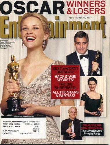 Entertainment Weekly March 17, 2006 Reese Witherspoon & George Clooney & Philip Seymour Hoffman & Rachel Weisz/Oscars, Stephen King