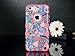 iPhone 5C Case, ULAK Hybrid High Impact Soft and Hard Combo Case for Apple iPhone 5C Floral Patchwork Pattern With Screen Protector and Stylus (SEEING SOUND/Coral Pink Silicone