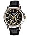 Casio Men's Core BEM307BL-1A1V Black Leather Quartz Watch with Black Dial