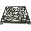 Cast Iron scrolls vintage style Square trivet on feet