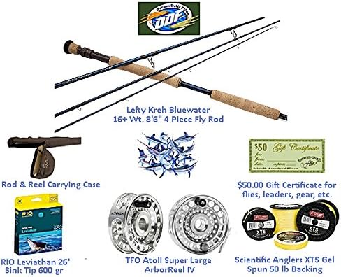 The Ultimate Billfish/Sailfish Fly Fishing Outfit - Lefty Kreh Bluewater 16+ Wt. Fly Rod, TFO Atoll IV Reel, TFO Rod &amp; Reel Case, RIO Leviathan 26' Sink Tip 600gr, Backing &amp; $50 Gift Certificate