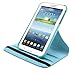 LK Luxury 360 Rotating PU Leather Case Cover For Samsung Galaxy Tab 3 Lite 7.0 T110 / T111 & Free Screen Protector + Stylus Pen (Sky Blue)