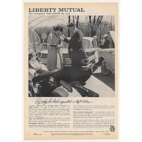 1961 Police Motorcycle Auto Accident Liberty Mutual Insurance Print Ad