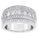 14K White Gold Diamond Ring/Band - 1.50 Ct.