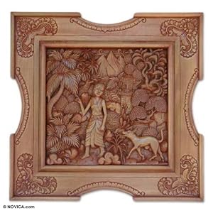 Wood relief panel, 'On the Way to Heaven'
