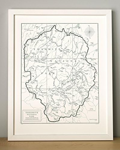 Yosemite National Park, Letterpress Map Unframed Print