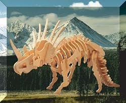 Puzzled Little Styracosaurus 3D Natural Wood Puzzle