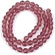 Pink Round Faceted Glass Loose Beads Craft 6mm 1 Strand