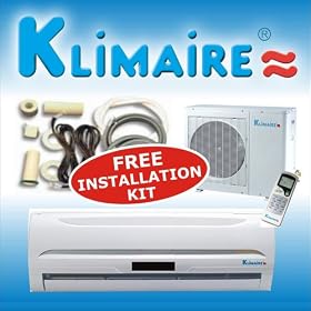 Klimaire 12000 btuh 13 SEER mini split ductless a/c air conditioner & heat pump 115V / 60Hz with free installation kit