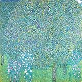 513F99W57GL. SL160  Rose Bushes under the Trees by Gustav Klimt . Art Print Poster 26.75 X 26.75