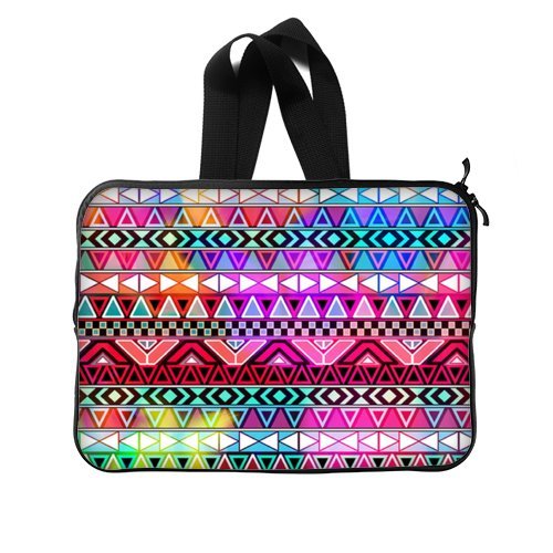 Aztec Laptop Bag - Hotstyle Neon Pink Purple Bright Aztec Pattern MacbookMacbook Air 1313.3 Inch Two Sides Handle Laptop Sleeve Bags