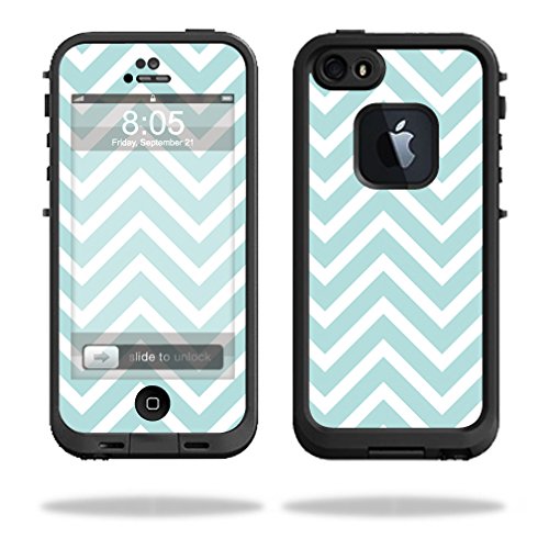Mightyskins Protective Vinyl Skin Decal Cover for LifeProof iPhone 5 / 5S Case fre Case wrap sticker skins Aqua Chevron
