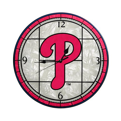 Philadelphia Phillies 12-Inch Art Glass Clock
