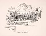 1907 Wood Engraving Garden Palazzo Doria Italian Riviera Genoa Fountain Palace - Original Engraving