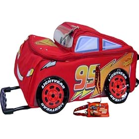  Disney Cars Kids Rolling Backpack and Id Holder