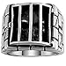 Men's Stainless Steel Cage Alien Skull Cross Ring Band Large Vintage Fashion Gothic Biker Silver Black Size 9