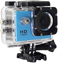 Videoc&aacute;mara de Acci&oacute;n - 12MP, HD, 1080P, Gran Angular, Sumergible hasta 30m, Incluye m&uacute;ltiples accesorios (Color Azul)