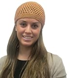 Beige Womens Woven Beanie Kufi Hat