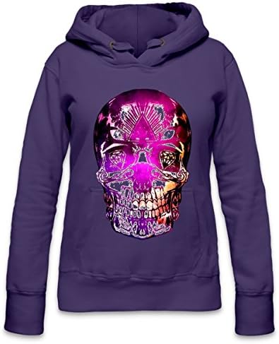 Illuminati Diamonds Skull Womens Hoodie Large