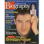 Biography Magazine August 2000 - Brendan Fraser, Melanie Griffith, The Queen Mum, Katharine Hepburn, Charles Darwin book cover