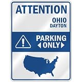 ATTENTION  DAYTON PARKING ONLY  PARKING SIGN USA CITY OHIO