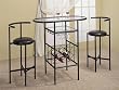Black Bar Table with Glass