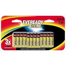 Eveready Gold Alkaline Batteries AAA, In Family Pack, 16-Count