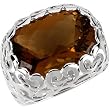 Sterling Silver and 14K Yellow Gold Honey Quartz Ring