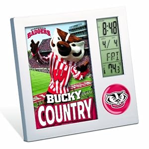 NCAA Wisconsin Badgers Digital Desk Clock
