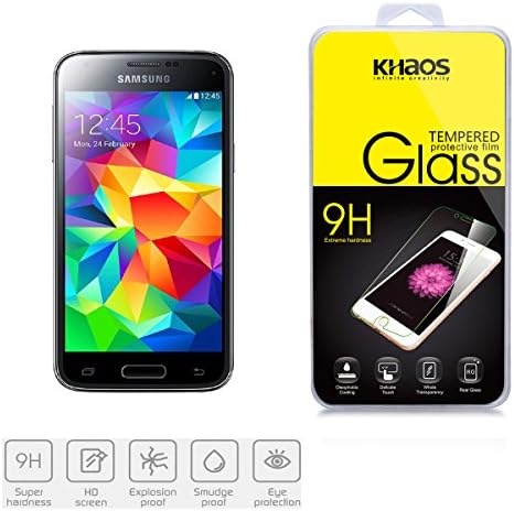 Samsung Galaxy S5 Mini Screen Protector, KHAOS® 0.33mm Tempered Ballistics Glass Samsung Galaxy S5 Mini Maximum Screen Protection from Bumps, Drops, Scrapes and Marks