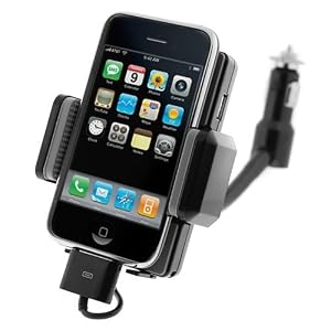 GTMax Permium Black 7-In-1 FM Transmitter Car Charger Kit for Apple Iphone 3G... by GTMax