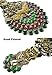 Ivenf Vintage Metal Oval Make-Up Hand/Table Mirror, Peacock Spread Tail, Green