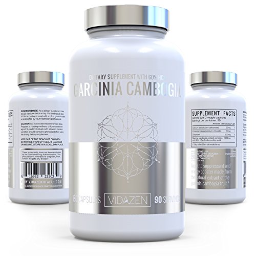 Garcinia Cambogia - Vidazen - 100% Natural Garcinia, 180 1000mg Capsules with...