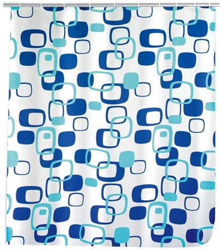 WENKO 19178100 Duschvorhang Geometrix - hochwertiges Textilgewebe, 120 x 200 cm