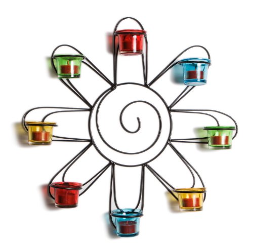Multi-color Sunburst Wall Votive Holder