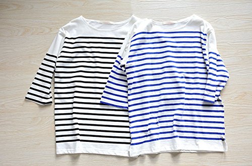 Sta.ANA(サンタ・アナ） 春 レディース カットソー Ｔシャツ ボーダー 七分袖 カジュアル 全２色 フリーサイズ