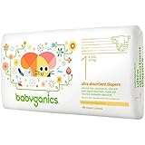 Babyganics Diapers-Size 1-200 Count
