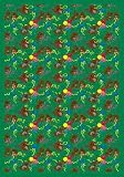 3 10 x 5 4 Joy Carpets Games People Play Collection 2000 Bears and Balloons 1420 - Green Rectangul