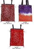 Cotton Beaded and Embroidered Bags 3 Pieces Set Drawstring Closure Top Women Handcrafted Casual Accessoriers (gmbg023)