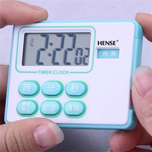 HENSE 24 Hour Compact Digital Loud Alarm Timer with Countdown, Countup &amp; Clock Feature with Magnetic Clip - Battery Operated HT28 (Blue)