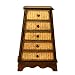 EXP Handmade Asian furniture-19" Contemporary 5 Drawer Teak Wood & Rattan Storage Cabinet / Dresser