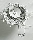 Round Cubic Zirconia with Bars Jewelry - Silver Earrings