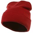 Superior Cotton Knit Long Beanie-Red W16S12E