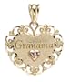 14k Yellow and Rose Gold Grandma Heart Charm