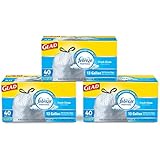 Glad OdorShield Tall Kitchen Drawstring Trash Bags, Fresh Clean Scent, 13 Gallon, 120 Count Total (Packaging may vary)