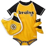 NHL Infant Boston Bruins Creeper, Bib & Bootie Set - R52Njdaa (Yellow, 24 Months)