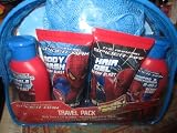 The Amazing Spider-man Travel Pack with Reusable Bag, Body Wash 1.5, Bubble Bath 2fl. Oz, Hair Gel 1.5 Fl Oz, 2in1 Shampoo & Conditioner 2fl. Oz, Bath Sponge